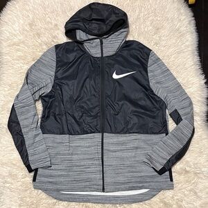 Nike Black and Gray Full-Zip Hoodie